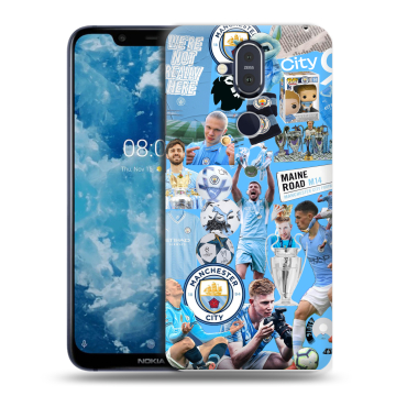 Пластиковый чехол на Nokia 8.1 с принтом Man City Манчестер Сити