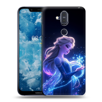 Пластиковый чехол на Nokia 8.1 с принтом Холодное сердце Frozen Пластиковый чехол на Nokia 8.1 с принтом Холодное сердце Frozen