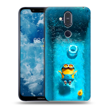 Пластиковый чехол на Nokia 8.1 с принтом Миньоны