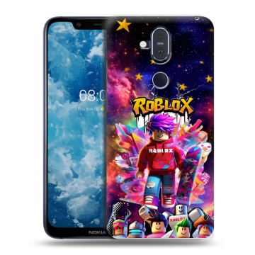 Пластиковый чехол на Nokia 8.1 с принтом Roblox Роблокс