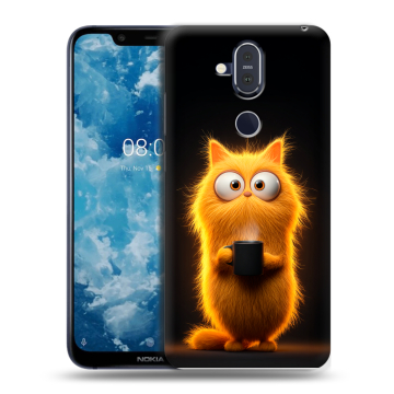 Пластиковый чехол на Nokia 8.1 с принтом Смешной кот Пластиковый чехол на Nokia 8.1 с принтом Смешной кот