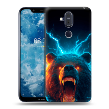 Пластиковый чехол на Nokia 8.1 с принтом Медведь