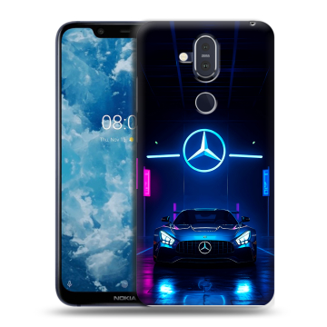Пластиковый чехол на Nokia 8.1 с принтом Mercedes Мерседес Пластиковый чехол на Nokia 8.1 с принтом Mercedes Мерседес
