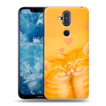 Пластиковый чехол на Nokia 8.1 с принтом Милые котята Пластиковый чехол на Nokia 8.1 с принтом Милые котята