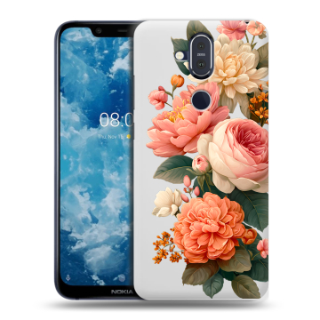 Пластиковый чехол на Nokia 8.1 с принтом цветы