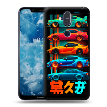 Пластиковый чехол на Nokia 8.1 с принтом машины тачки