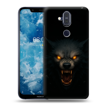 Пластиковый чехол на Nokia 8.1 с принтом Волк