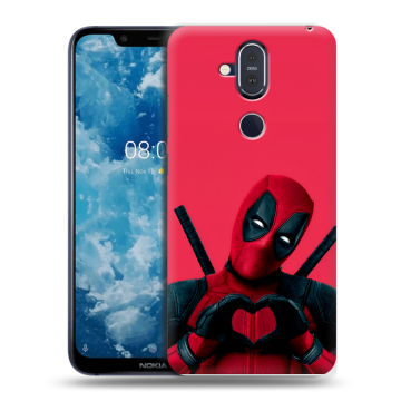 Пластиковый чехол на Nokia 8.1 с принтом Дедпул Deadpool