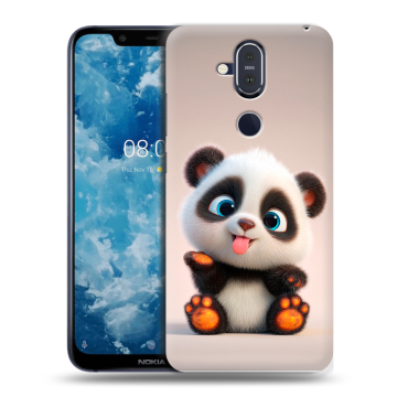 Пластиковый чехол на Nokia 8.1 с принтом милая панда Пластиковый чехол на Nokia 8.1 с принтом милая панда