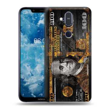 Пластиковый чехол на Nokia 8.1 с принтом Доллар деньги Пластиковый чехол на Nokia 8.1 с принтом Доллар деньги