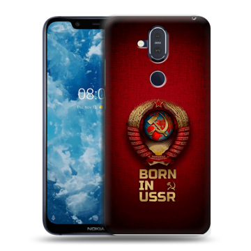 Пластиковый чехол на Nokia 8.1 с принтом Флаг Герб СССР