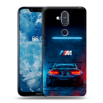 Пластиковый чехол на Nokia 8.1 с принтом BMW БМВ Пластиковый чехол на Nokia 8.1 с принтом BMW БМВ