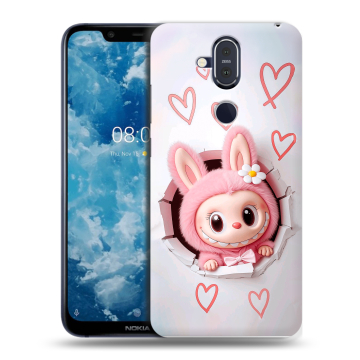 Пластиковый чехол на Nokia 8.1 с принтом Labubu Лабубу Пластиковый чехол на Nokia 8.1 с принтом Labubu Лабубу