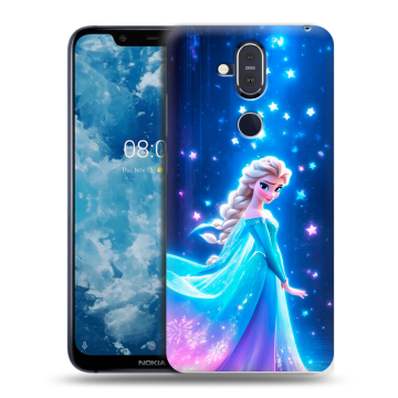 Пластиковый чехол на Nokia 8.1 с принтом Холодное сердце Frozen Пластиковый чехол на Nokia 8.1 с принтом Холодное сердце Frozen