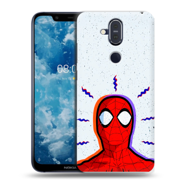Пластиковый чехол на Nokia 8.1 с принтом Spiderman Человек паук