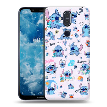 Пластиковый чехол на Nokia 8.1 с принтом Лило и Стич Пластиковый чехол на Nokia 8.1 с принтом Лило и Стич