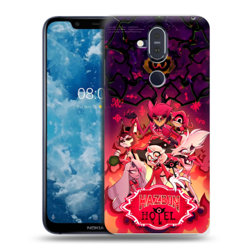 Пластиковый чехол на Nokia 8.1 с принтом Hazbin Hotel Отель Хазбин Пластиковый чехол на Nokia 8.1 с принтом Hazbin Hotel Отель Хазбин
