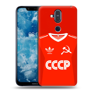 Пластиковый чехол на Nokia 8.1 с принтом Флаг Герб СССР