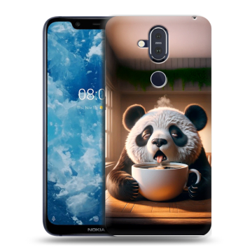 Пластиковый чехол на Nokia 8.1 с принтом смешная панда Пластиковый чехол на Nokia 8.1 с принтом смешная панда