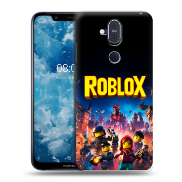 Пластиковый чехол на Nokia 8.1 с принтом Roblox Роблокс Пластиковый чехол на Nokia 8.1 с принтом Roblox Роблокс