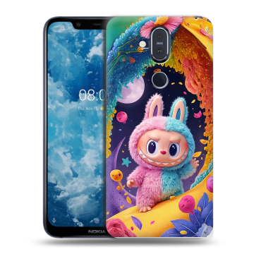 Пластиковый чехол на Nokia 8.1 с принтом Labubu Лабубу