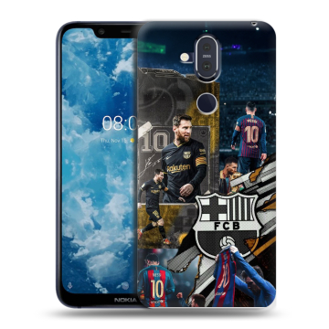 Пластиковый чехол на Nokia 8.1 с принтом Messi Barcelona Пластиковый чехол на Nokia 8.1 с принтом Messi Barcelona