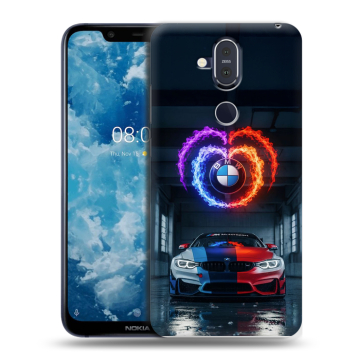 Пластиковый чехол на Nokia 8.1 с принтом BMW БМВ Пластиковый чехол на Nokia 8.1 с принтом BMW БМВ