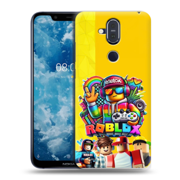 Пластиковый чехол на Nokia 8.1 с принтом Roblox Роблокс Пластиковый чехол на Nokia 8.1 с принтом Roblox Роблокс