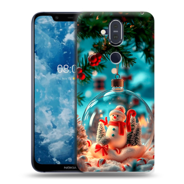 Пластиковый чехол на Nokia 8.1 с принтом Новый год