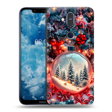 Пластиковый чехол на Nokia 8.1 с принтом Новый год