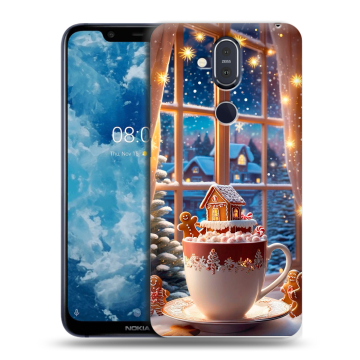 Пластиковый чехол на Nokia 8.1 с принтом Новый год
