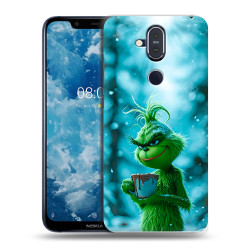 Пластиковый чехол на Nokia 8.1 с принтом Новый год гринч