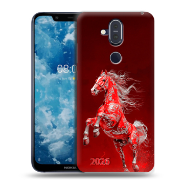 Пластиковый чехол на Nokia 8.1 с принтом Новый год