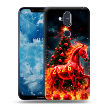 Пластиковый чехол на Nokia 8.1 с принтом Новый год