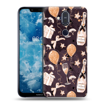Пластиковый чехол на Nokia 8.1 с принтом Новый год