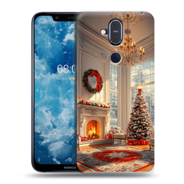 Пластиковый чехол на Nokia 8.1 с принтом Новый год