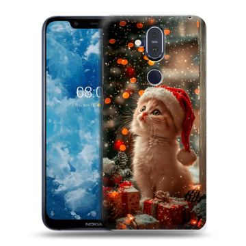 Пластиковый чехол на Nokia 8.1 с принтом Новый год