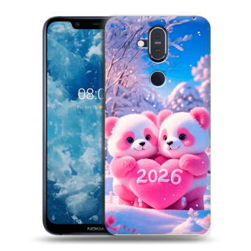 Пластиковый чехол на Nokia 8.1 с принтом Новый год