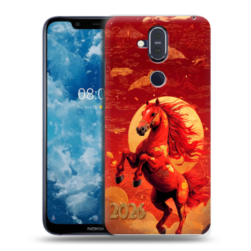 Пластиковый чехол на Nokia 8.1 с принтом Новый год