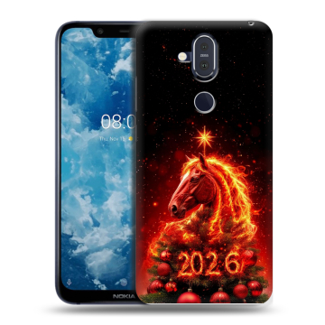 Пластиковый чехол на Nokia 8.1 с принтом Новый год