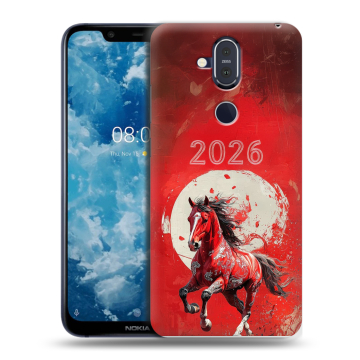 Пластиковый чехол на Nokia 8.1 с принтом Новый год