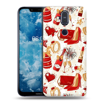 Пластиковый чехол на Nokia 8.1 с принтом Новый год