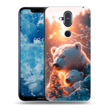 Пластиковый чехол на Nokia 8.1 с принтом Новый год