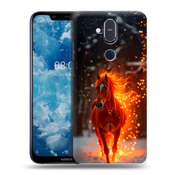 Пластиковый чехол на Nokia 8.1 с принтом Новый год