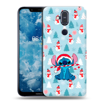 Пластиковый чехол на Nokia 8.1 с принтом Стич Новый год