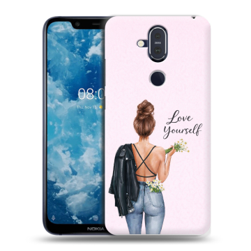 Пластиковый чехол на Nokia 8.1 с принтом женский Пластиковый чехол на Nokia 8.1 с принтом женский