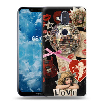 Пластиковый чехол на Nokia 8.1 с принтом для девочек