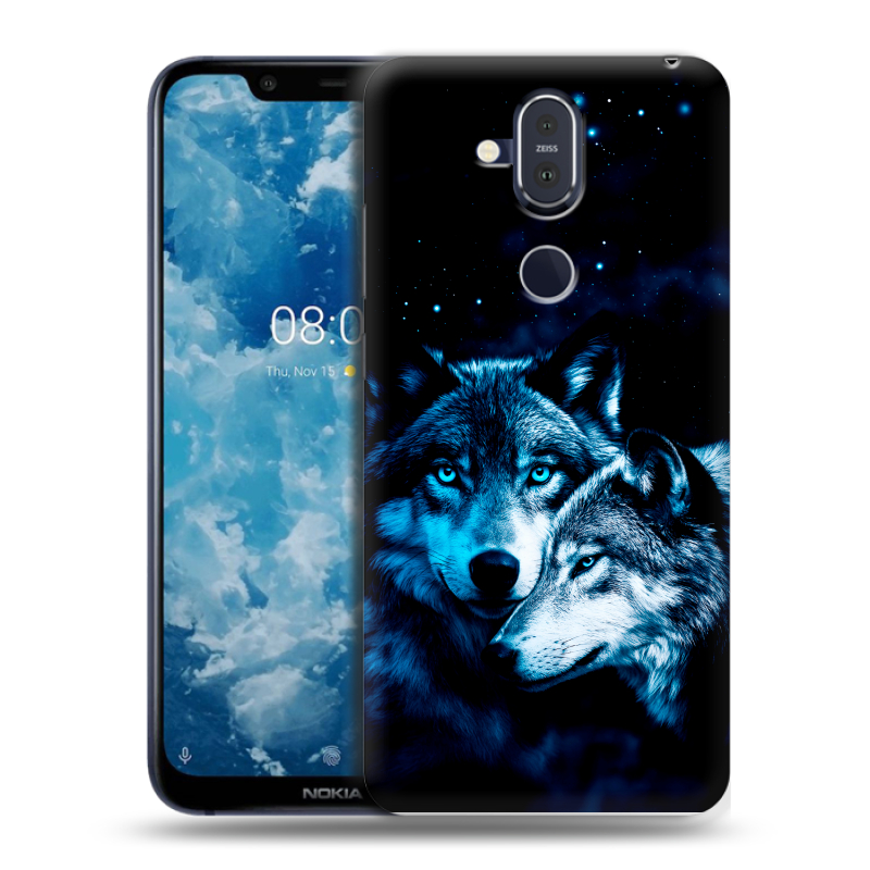 Пластиковый чехол на Nokia 8.1 с принтом Волки Пластиковый чехол на Nokia 8.1 с принтом Волки