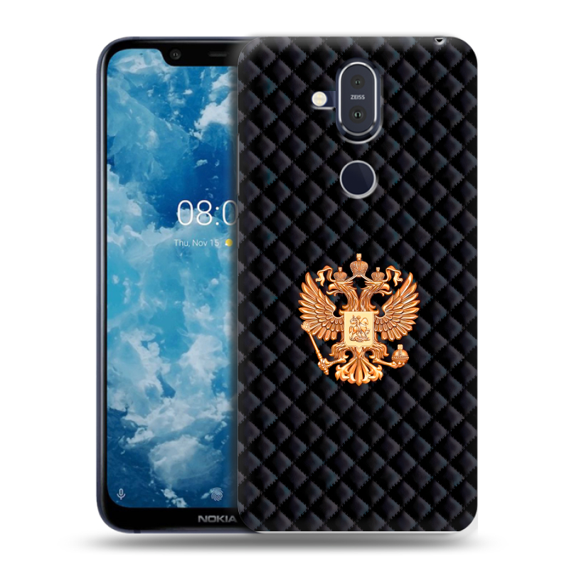Пластиковый чехол на Nokia 8.1 с принтом Герб России принт Пластиковый чехол на Nokia 8.1 с принтом Герб России принт