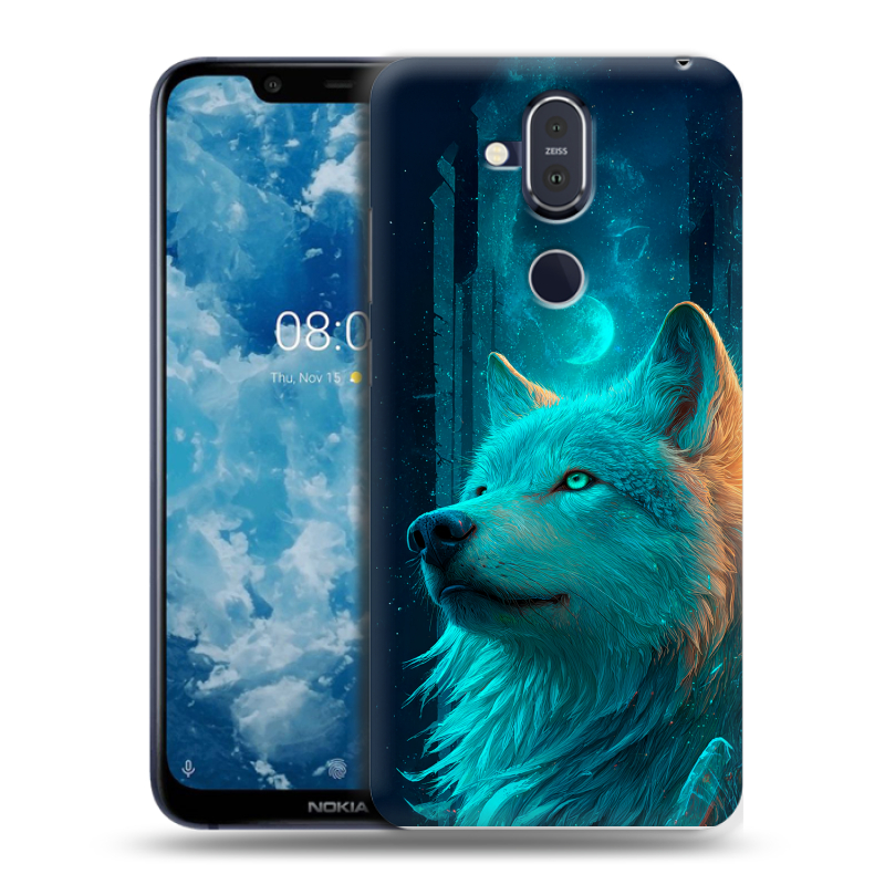 Пластиковый чехол на Nokia 8.1 с принтом бабочки саккура Пластиковый чехол на Nokia 8.1 с принтом бабочки саккура